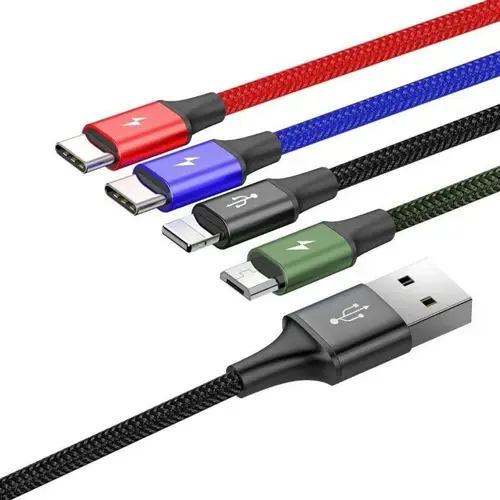 Baseus Fast 4-in-1 Cable For iPhone + Type-C (2) + Micro