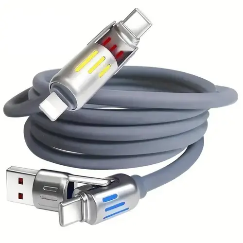 4in1 RGB 240W Fast Charging Silicone Data Cable
