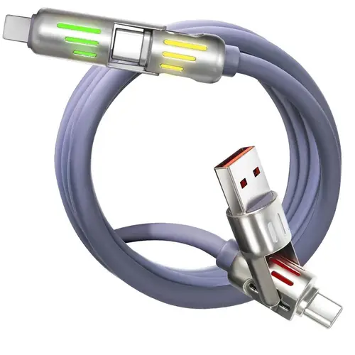 4in1 RGB 240W Fast Charging Silicone Data Cable