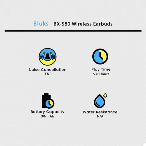 Bluks BX-580 Wireless Earbuds