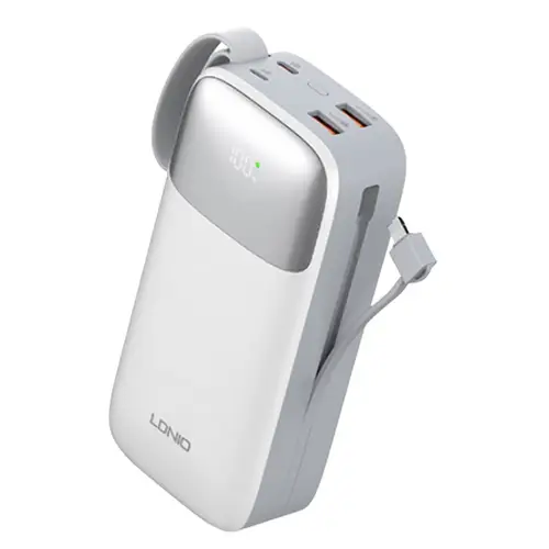 LDNIO 30000mAh Power Bank With Built in USB-C And Lightning Cables (PQ30)