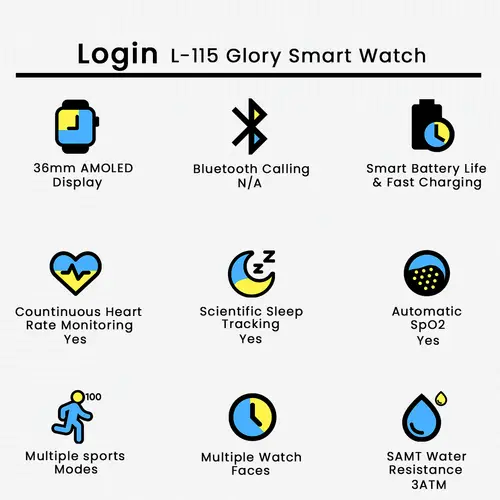 Login L-115 Glory Smart Watch 2 Login L-115 Glory Smart Watch