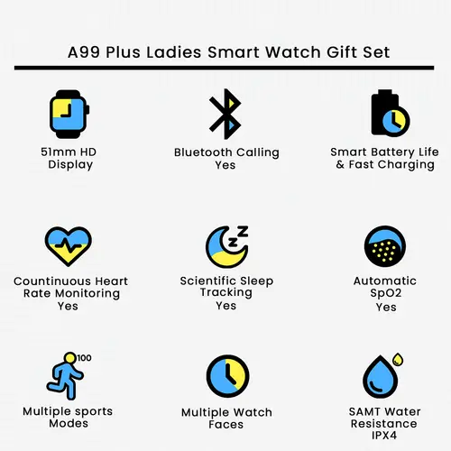 A99 Plus Ladies Smart Watch Gift Set
