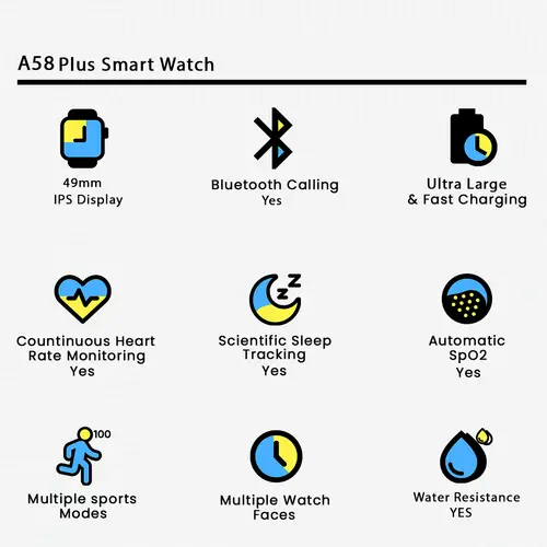 A58 Plus Smart Watch